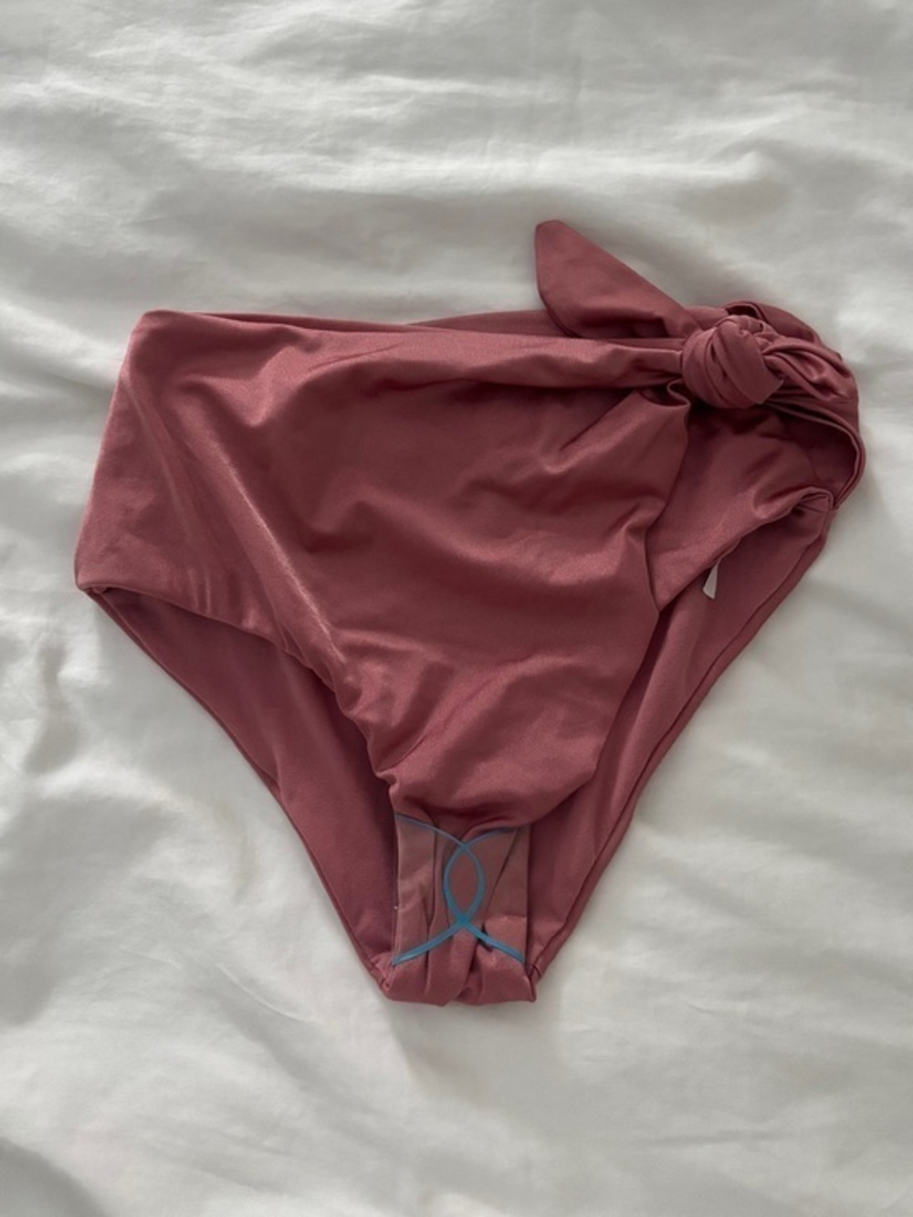 ASOS Mauve Pink High-Waist Swim Bottom with Side Tie